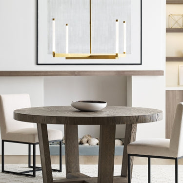 Phobos 36" LED Chandelier with 4 Tube Glass by Visual Comfort – Elegant Brass & Glass Pendant Light