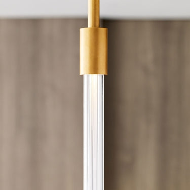 isual Comfort Phobos 21.3-inch modern tube pendant light in natural brass finish