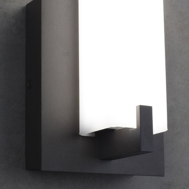 Cosmo 12 inch rectangular glass LED closet wall sconce, energy efficient indoor lighting.
