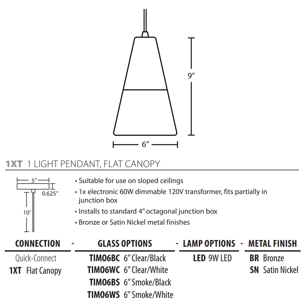 Besa Lighting Timo 6 Pendant Light