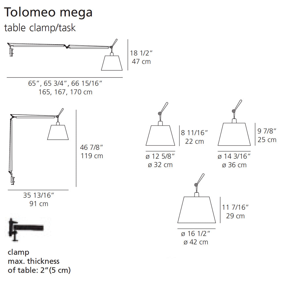 Artemide Tolomeo Mega Table Lamp With Clamp