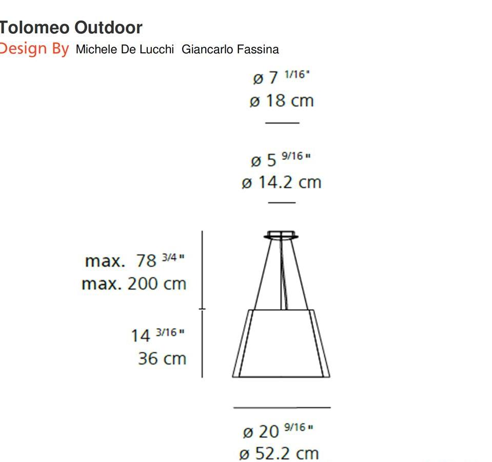 Artemide Tolomeo Mega Outdoor Pendant Light