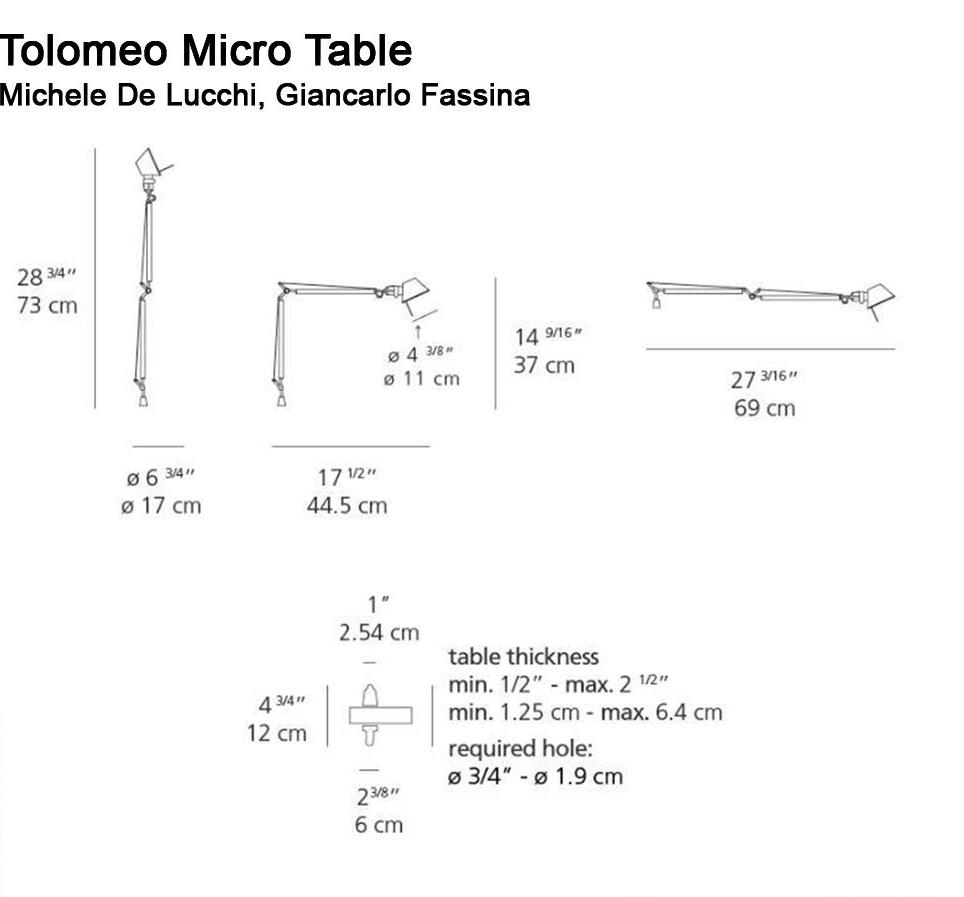 Artemide Tolomeo Micro Table Lamp With Inset Pivot