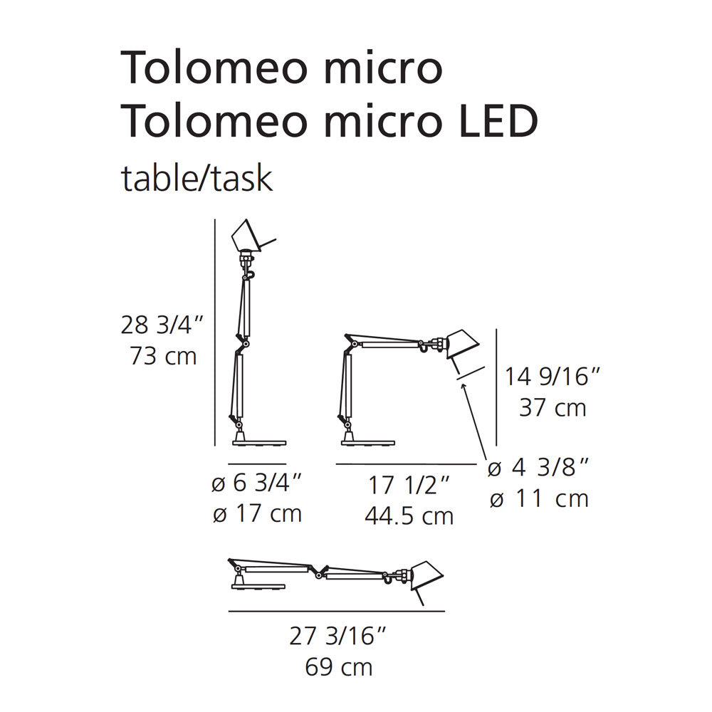 Artemide Tolomeo Micro Table With Base