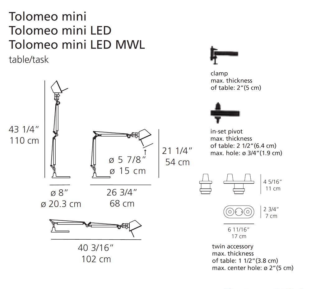 Artemide Tolomeo Mini Led Table Lamp