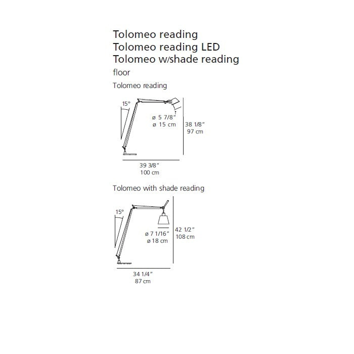 Artemide Tolomeo Reading With Shade Floor Lamp