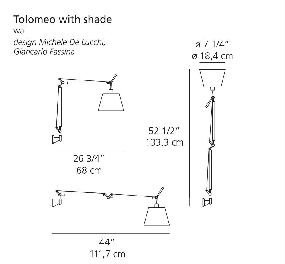 Artemide Tolomeo With Shade Wall Light