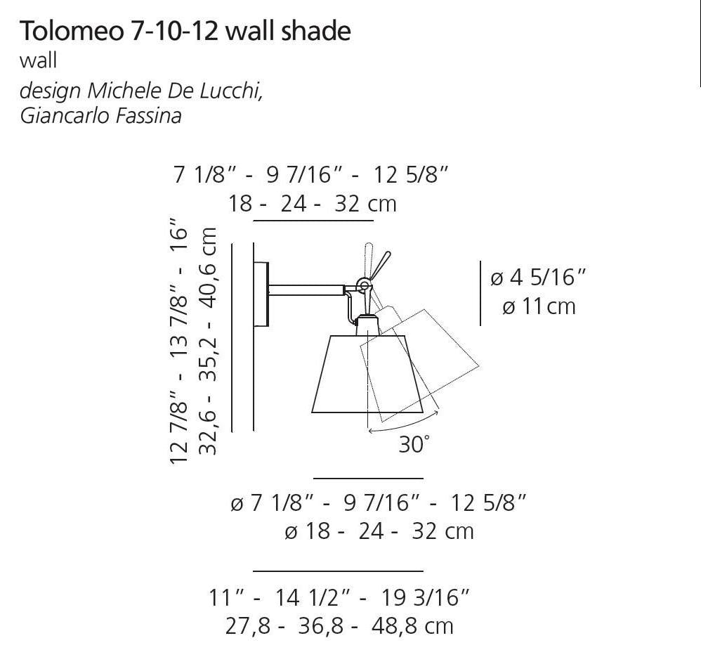 Artemide Tolomeo Shade Wall Light
