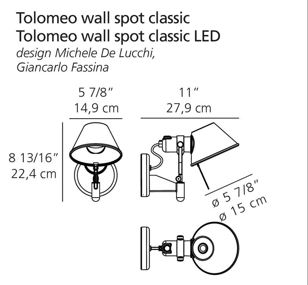 Artemide Tolomeo Classic Led Wall Spot