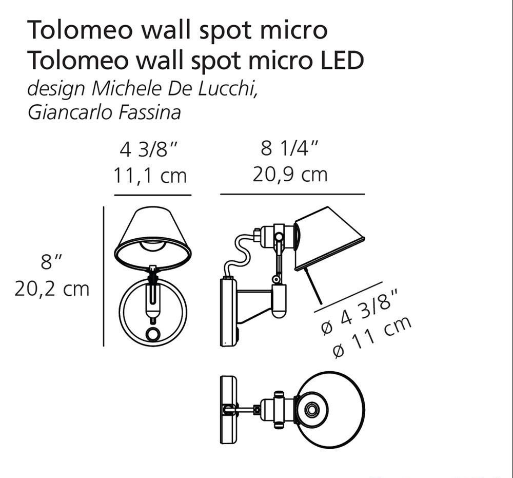 Artemide Tolomeo Micro Led Wall Spot