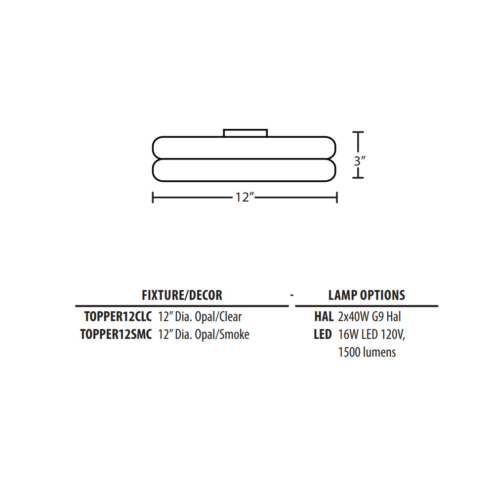 Besa Lighting Topper 12 Ceiling Light