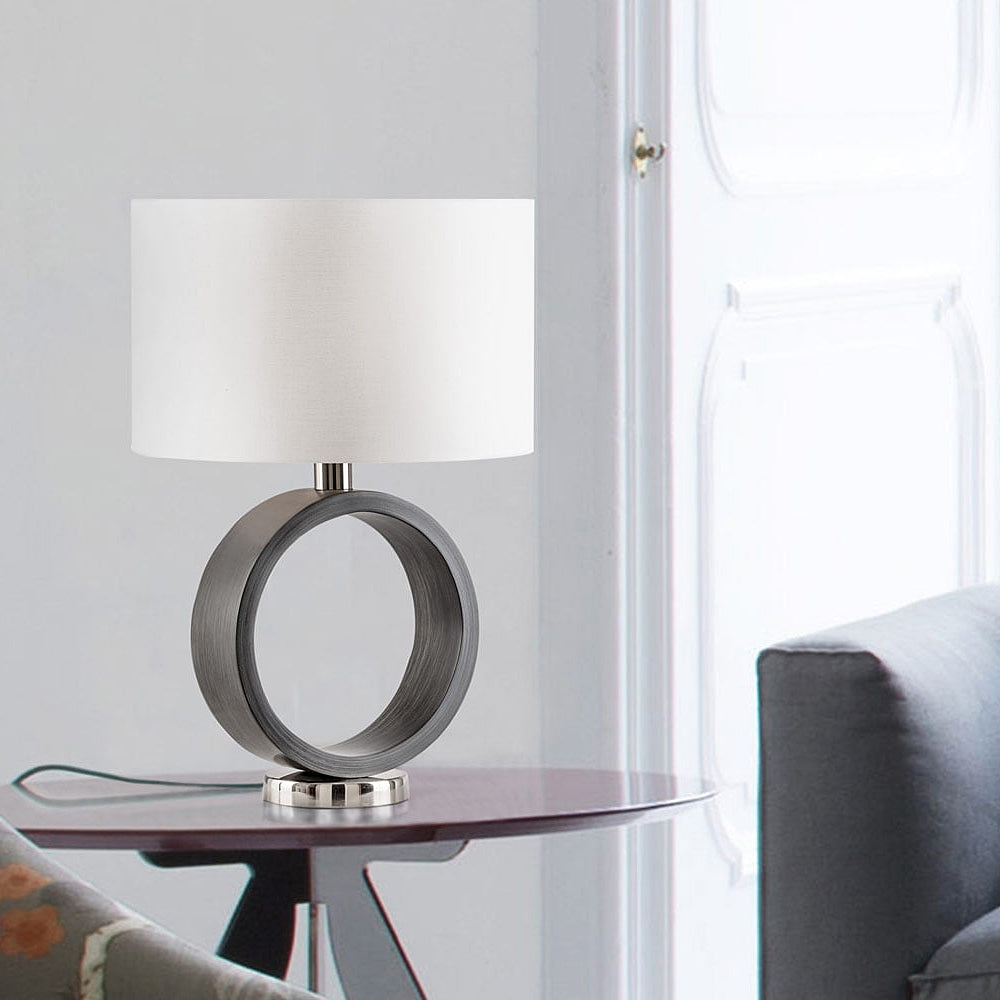 Tracey Ring Table Lamp Brushed Nickel - Nova