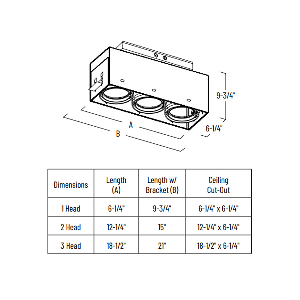 Nora Lighting Trimless Line Voltage (LED Compatible) MLS Single Module Housing