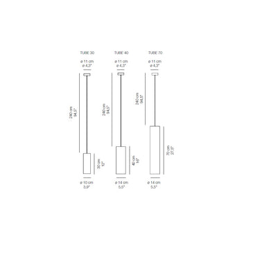 Tube 70 Pendant Light by Karboxx