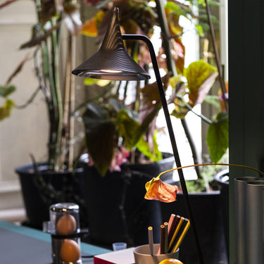 Artemide Unterlinden Bronze Table Lamp with black stem