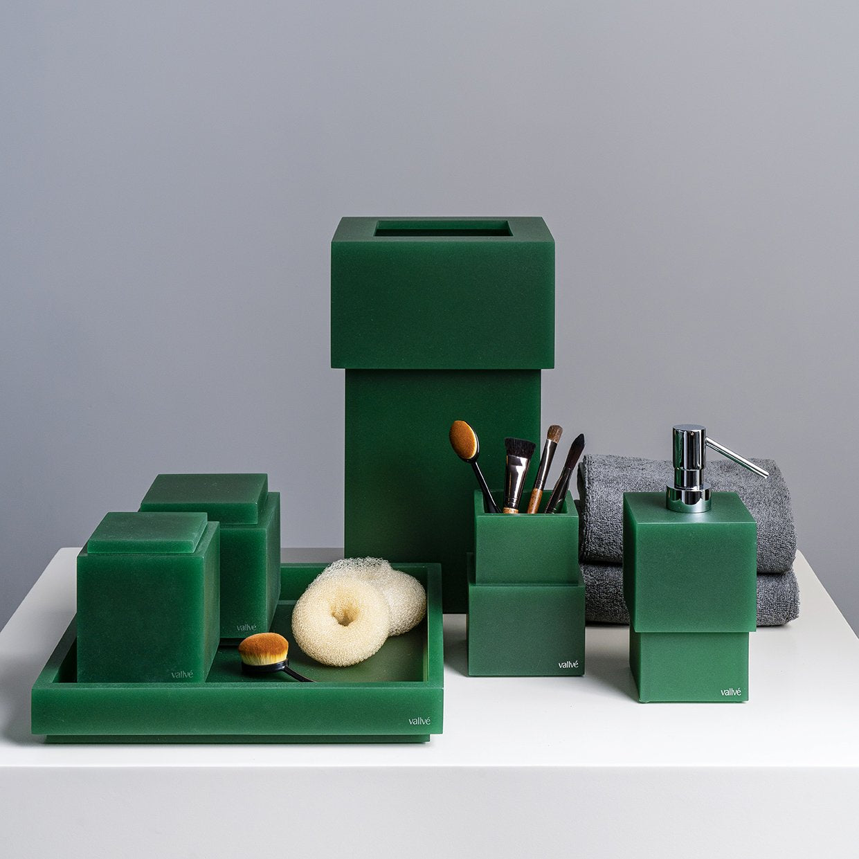 Vallve Swabs Holder Metro Emerald Green
