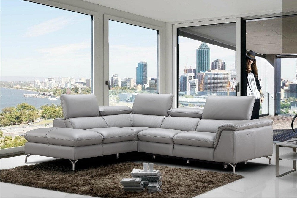 Viola Leather Sectional Sofa LHF Chaise by JM