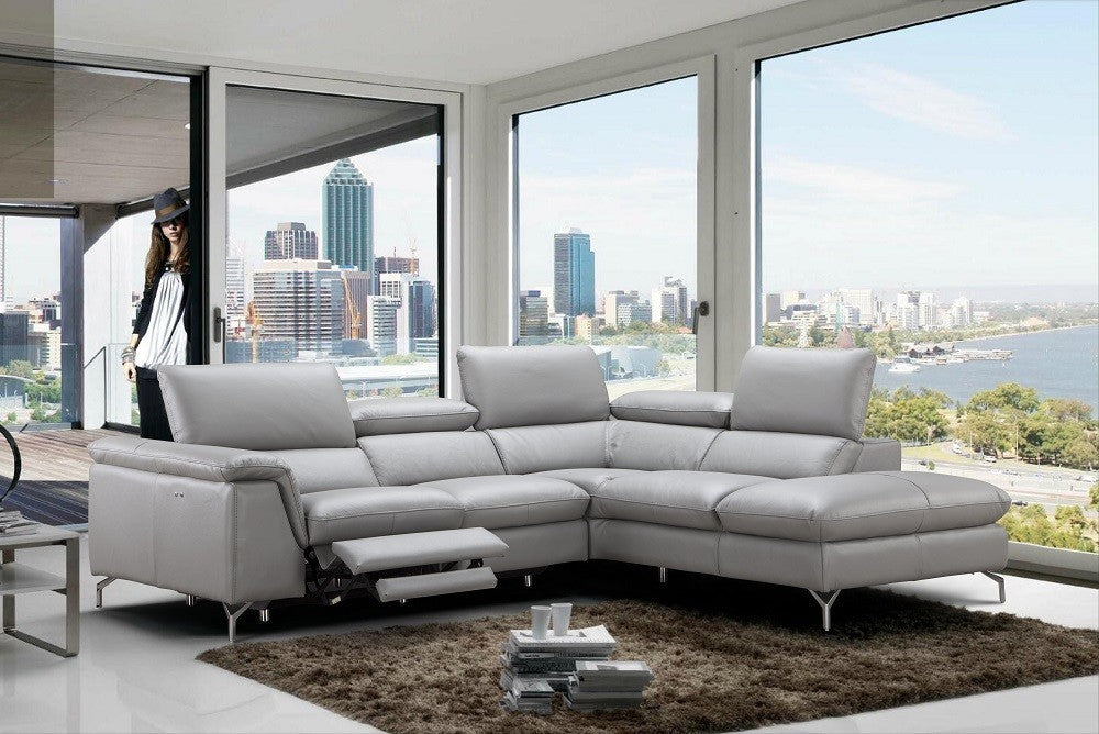 Viola Leather Sectional Sofa RHF Chaise by JM