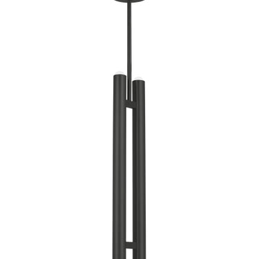 Dark bronze Ebell 2-light pendant, modern for residential hallways.