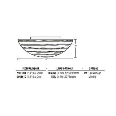 Besa Lighting Wave 15 Ceiling Light