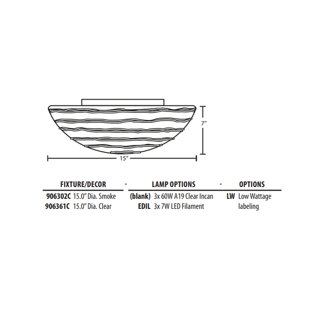 Besa Lighting Wave 15 Ceiling Light