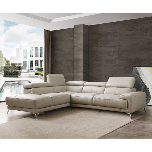 Fabiola Sectional Sofa Light Grey by Whiteline