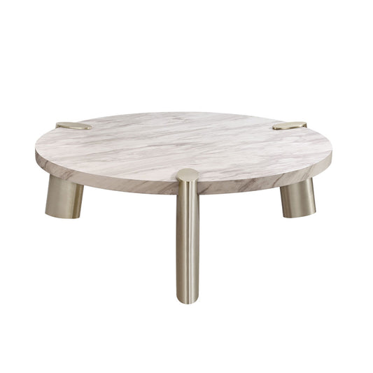 Mimeo Large Round Coffee Table in Marble by Whiteline