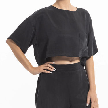 niLuu Women’s Harper Crop Tee Noir