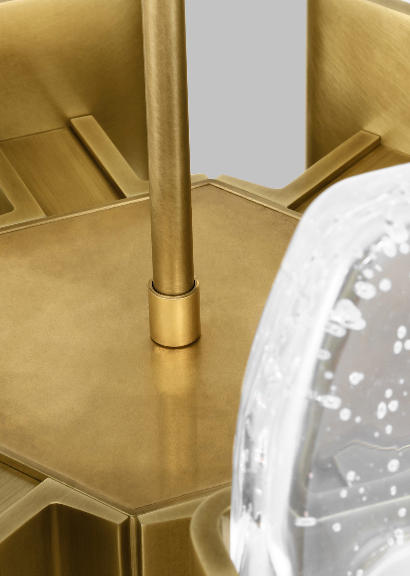 Wythe Glass Chandelier 6-Light Medium | Visual Comfort - Natural Brass