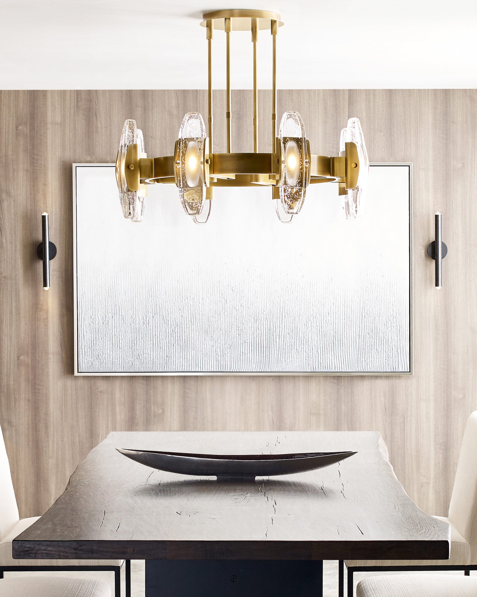 Wythe Glass Chandelier 6-Light Medium | Modern Dining Lighting