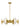 Wythe LED chandelier in foyer, adjustable stem height, modern entryway lightingComfort, brass finish with glass accent