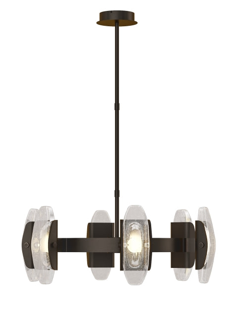 Wythe Glass Chandelier 6-Light Medium | Visual Comfort - Bronze