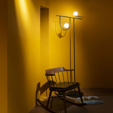 Luxury Italian designer floor lamp with warm 3000K light for elegant bedroom and hotel spaces
