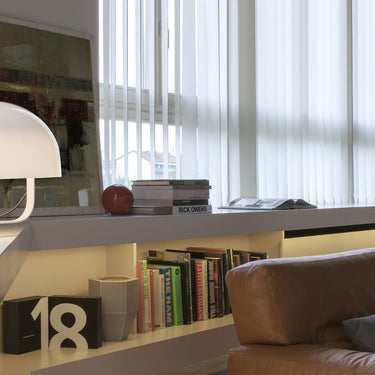 Contemporary Italian table lamp with rotating diffuser for bedroom nightstand