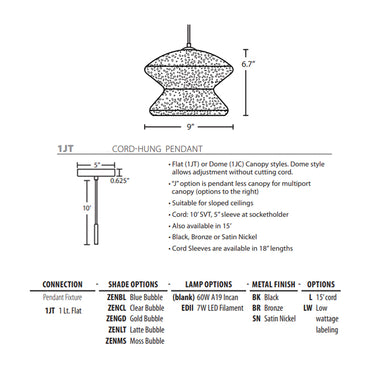 Besa Lighting Zen Pendant Light