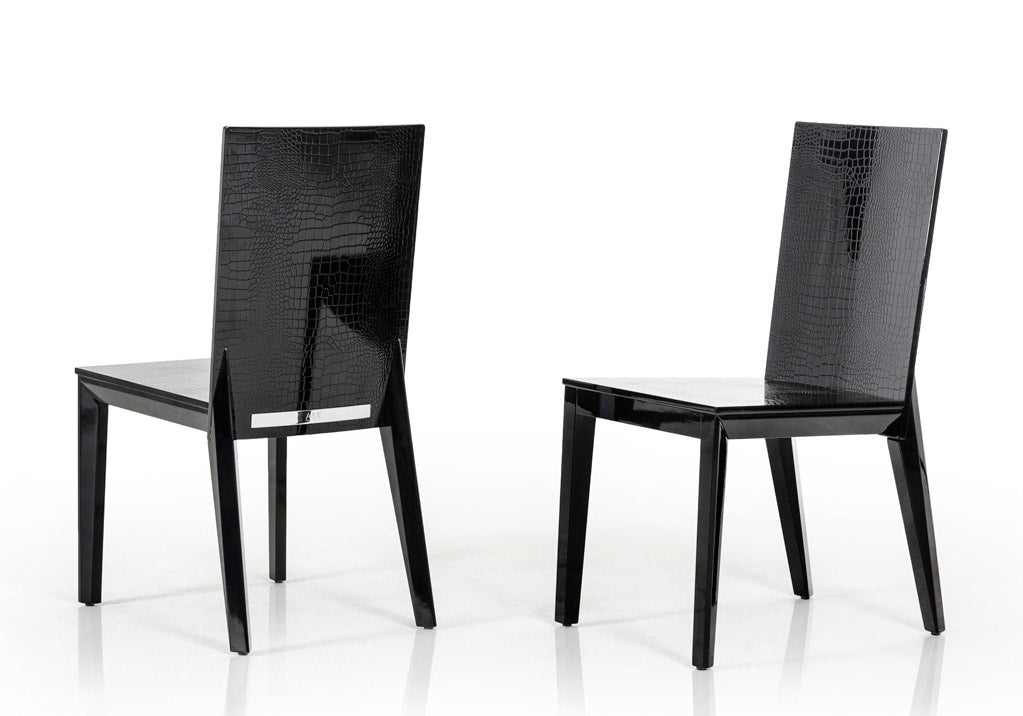 VIG Furniture Beatrix Black Crocodile Dining Chair Set of 2