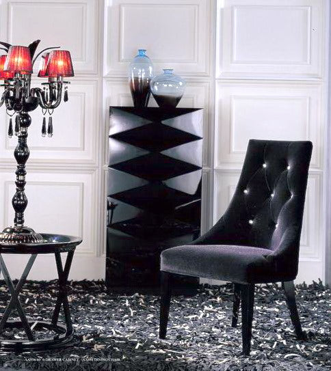 VIG Furniture AX Charlotte Black Velour Dining Chair Set of 2