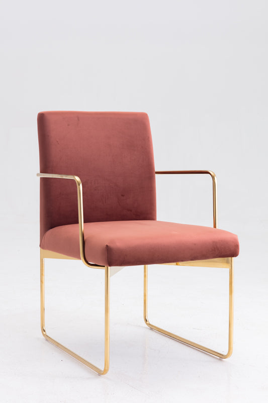 VIG Furniture Modrest Thelen Copper Fabric Gold Dining Chair