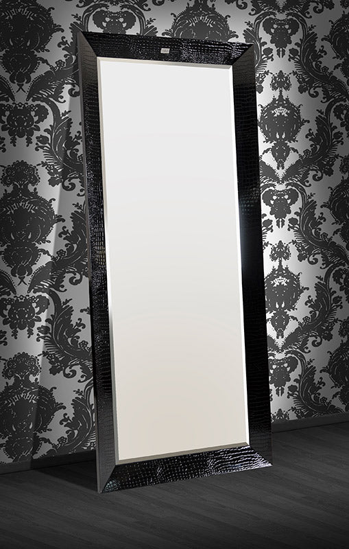 VIG Furniture AX Regal Black Crocodile Lacquer Mirror