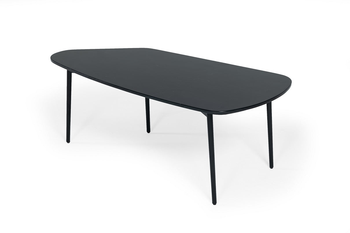VIG Furniture Modrest Andros Black Marble Black Metal Coffee Table