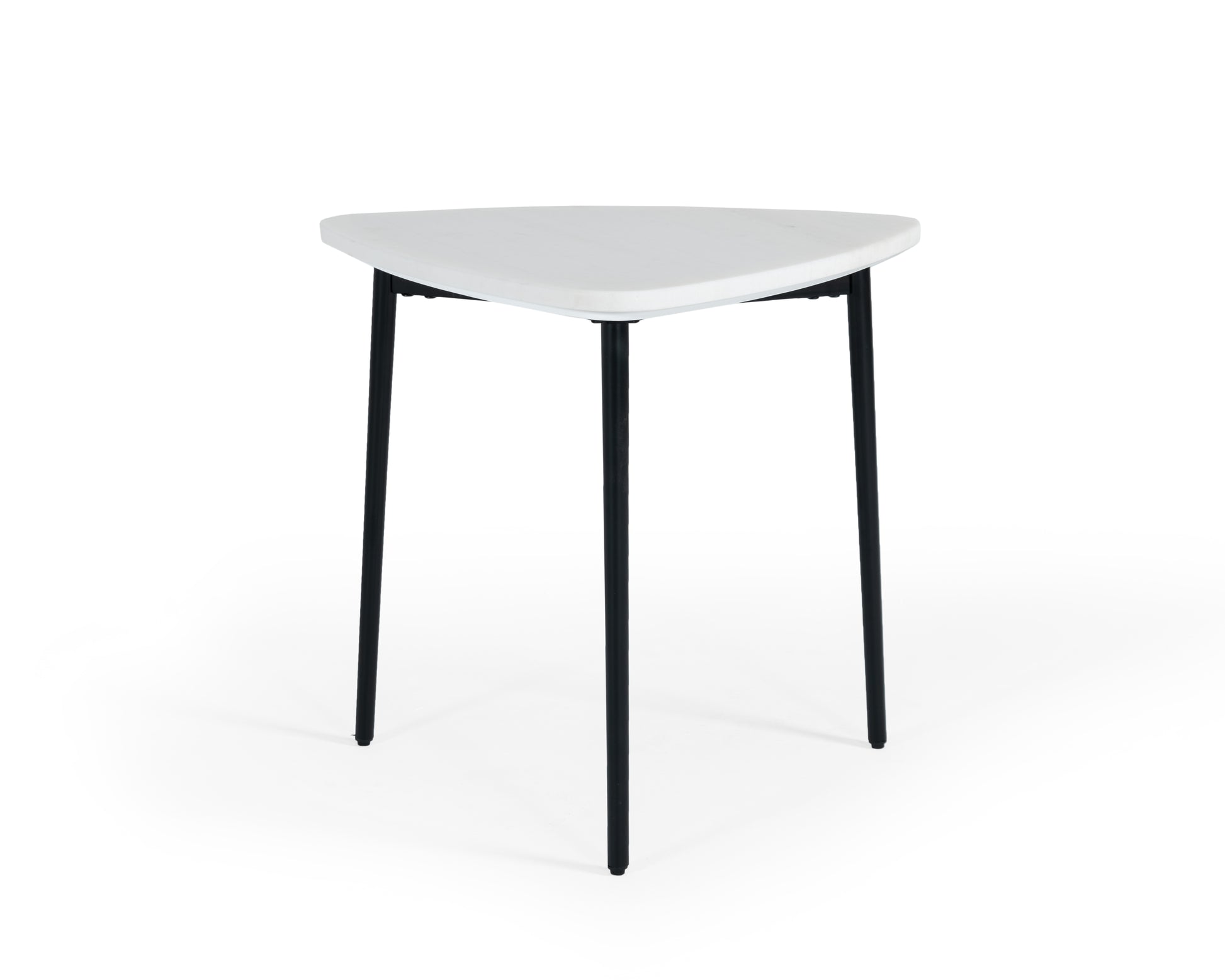 VIG Furniture Modrest Andros White Marble Black Metal End Table