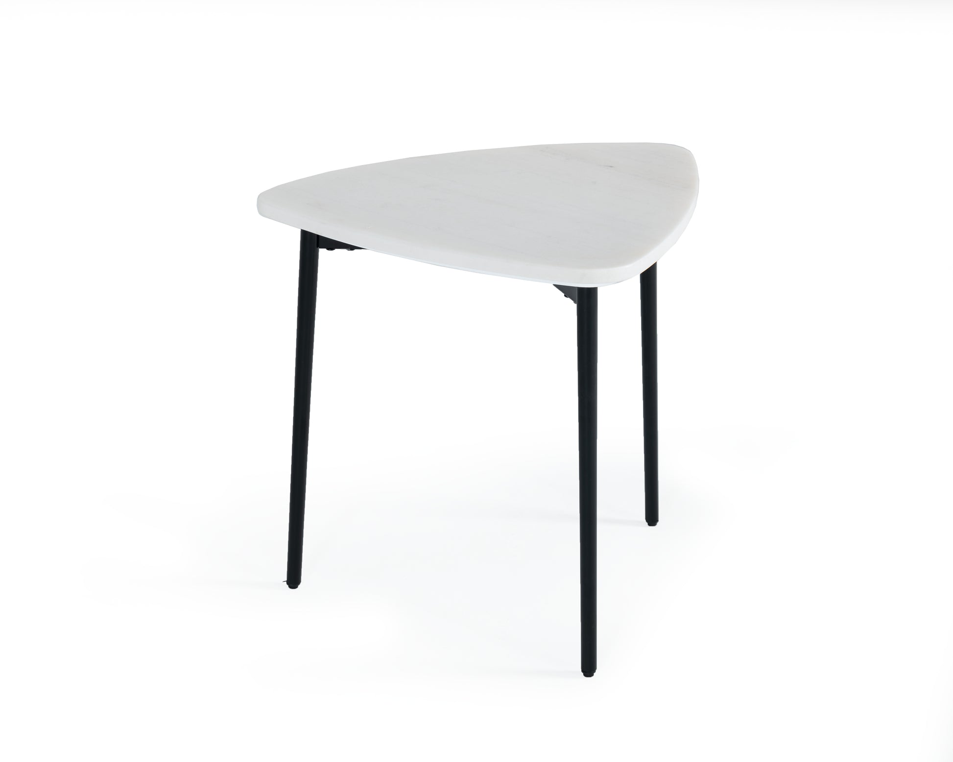 VIG Furniture Modrest Andros White Marble Black Metal End Table