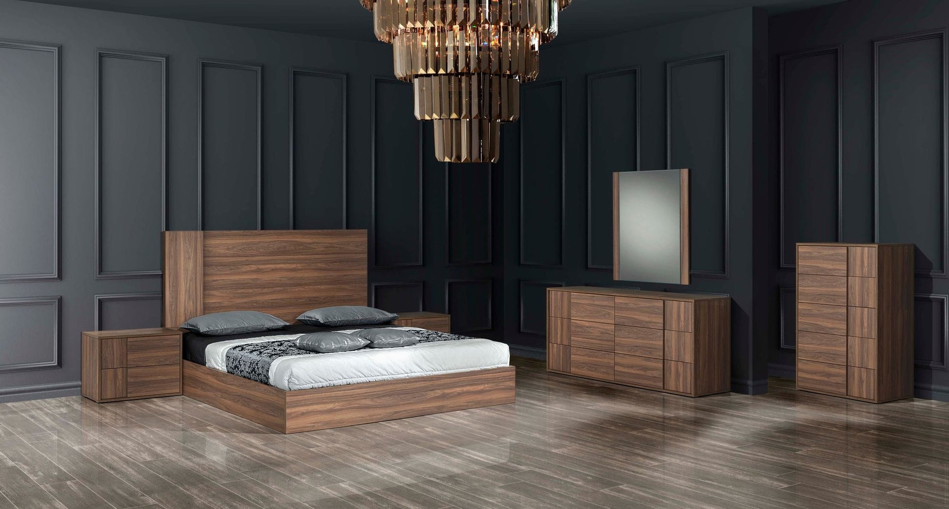 VIG Furniture Nova Domus Asus Italian Walnut Bed