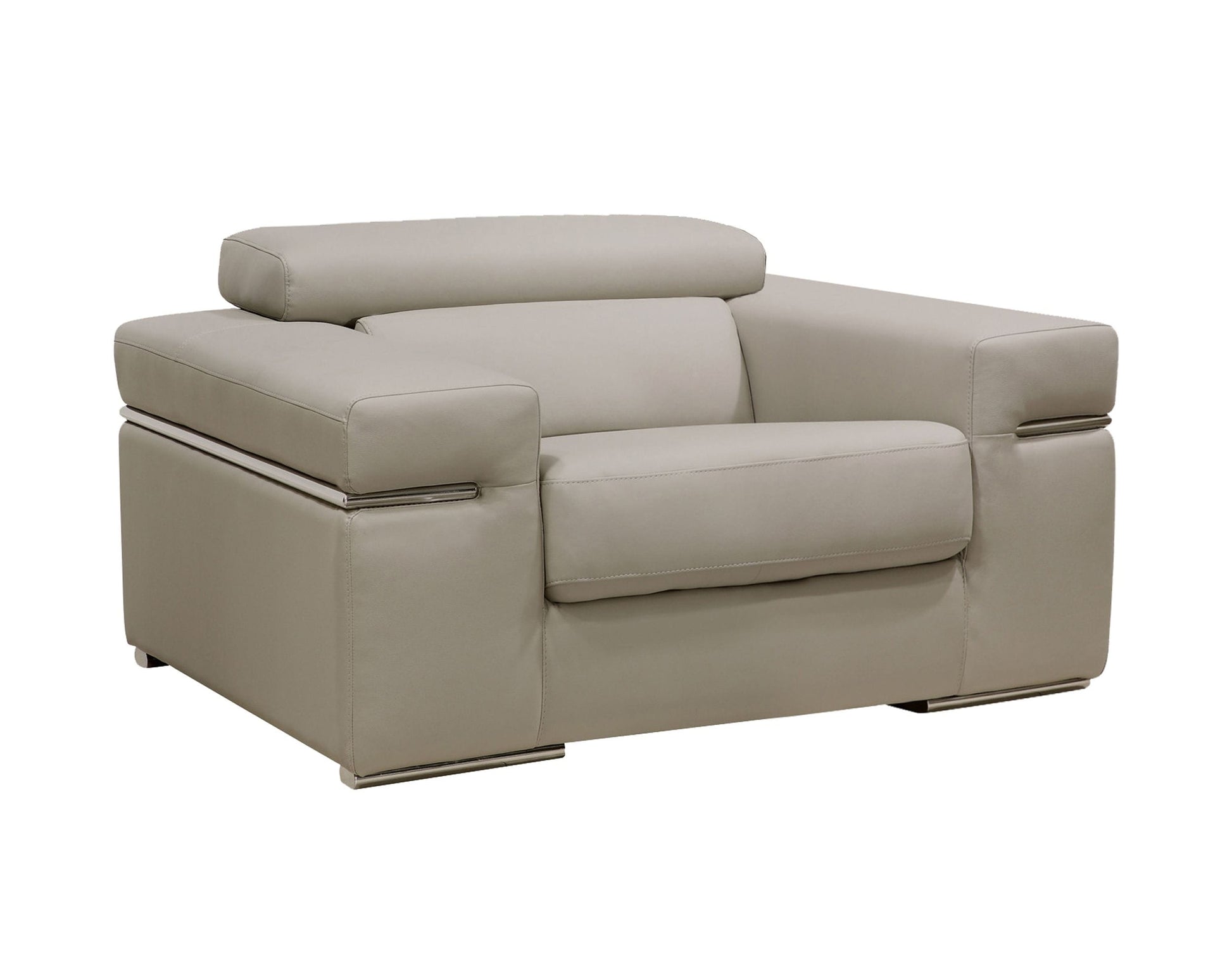 VIG Furniture Divani Casa Atlantis Light Grey Vegan Leather Accent Chair