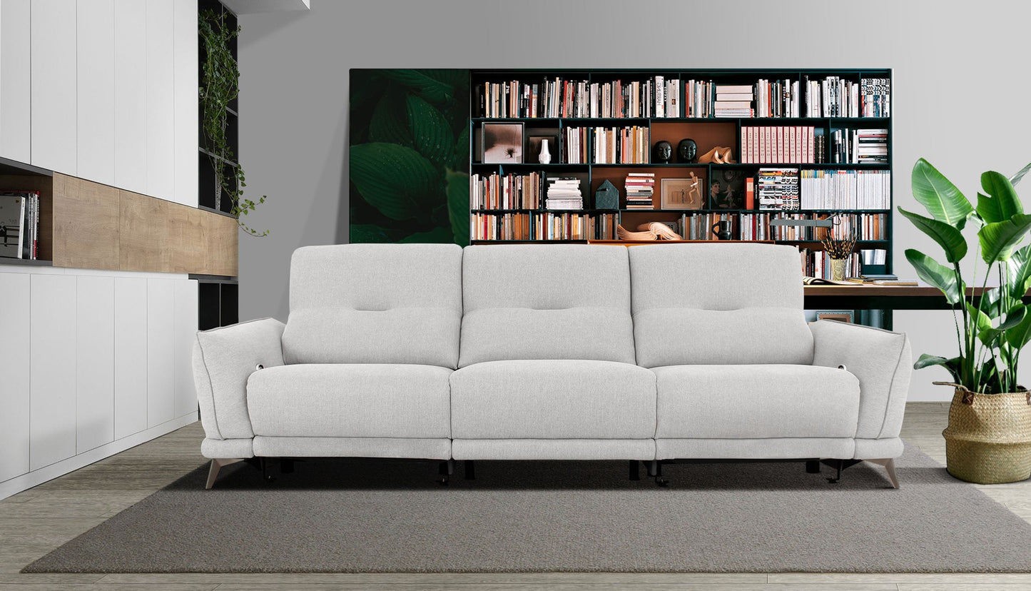 VIG Furniture Divani Casa Austria Grey Fabric Sofa Electric Recliners