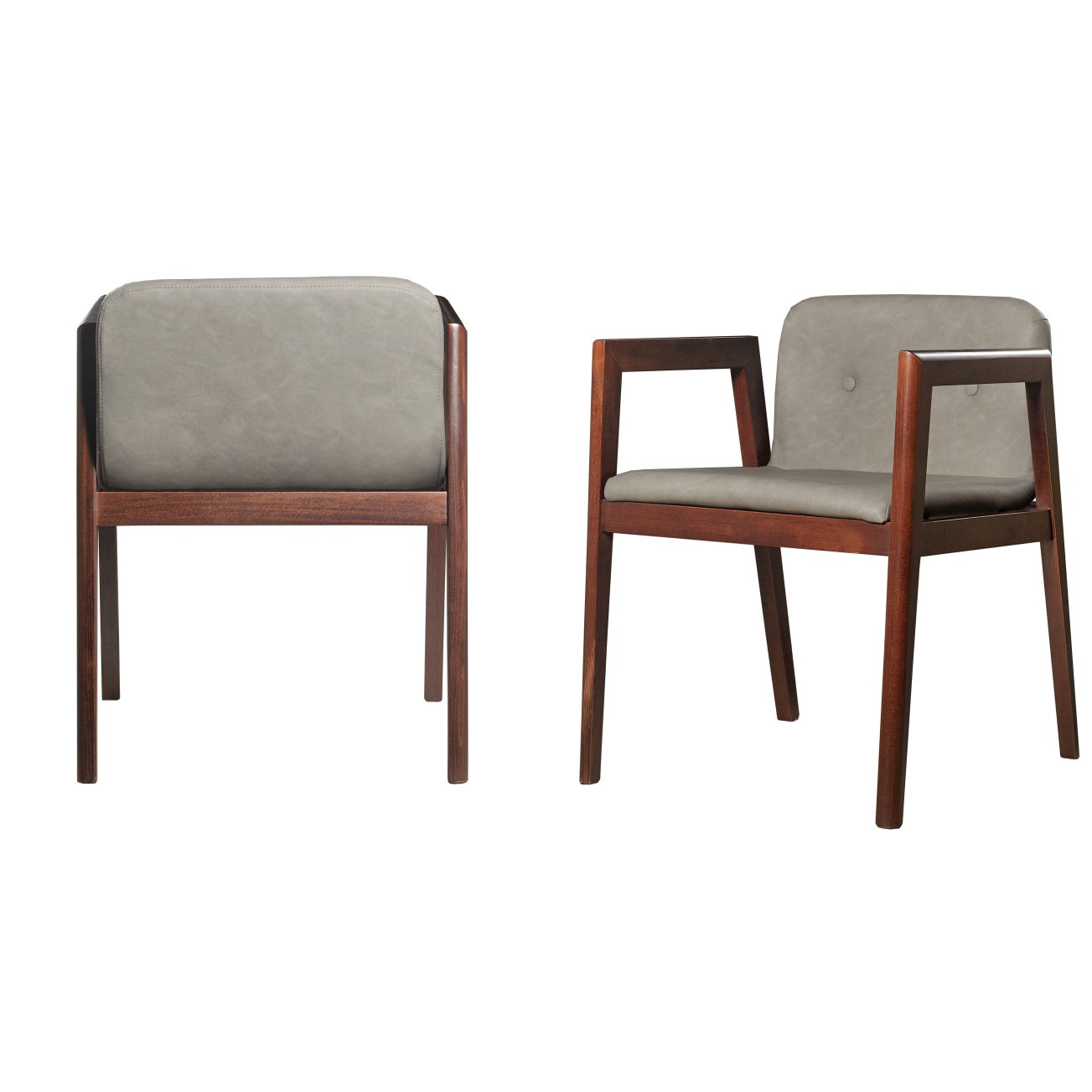 VIG Furniture Modrest Avrum Dark Grey Leather Dining Chair Set of 2