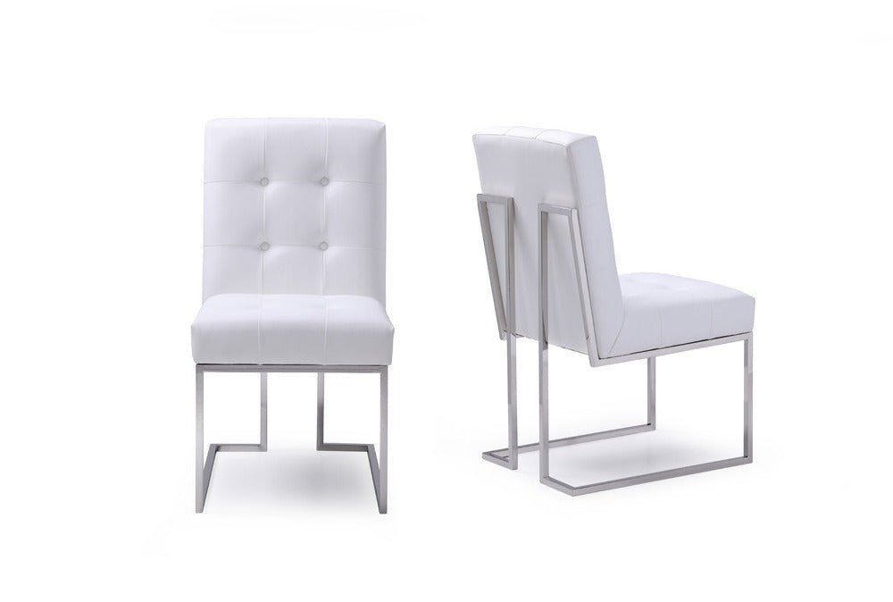 VIG Furniture Modrest Whelan White Dining Chair Set of 2