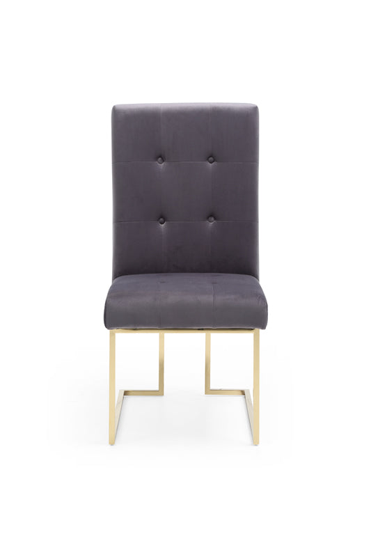 VIG Furniture Modrest Legend Grey Fabric Gold Dining Chair Set of 2