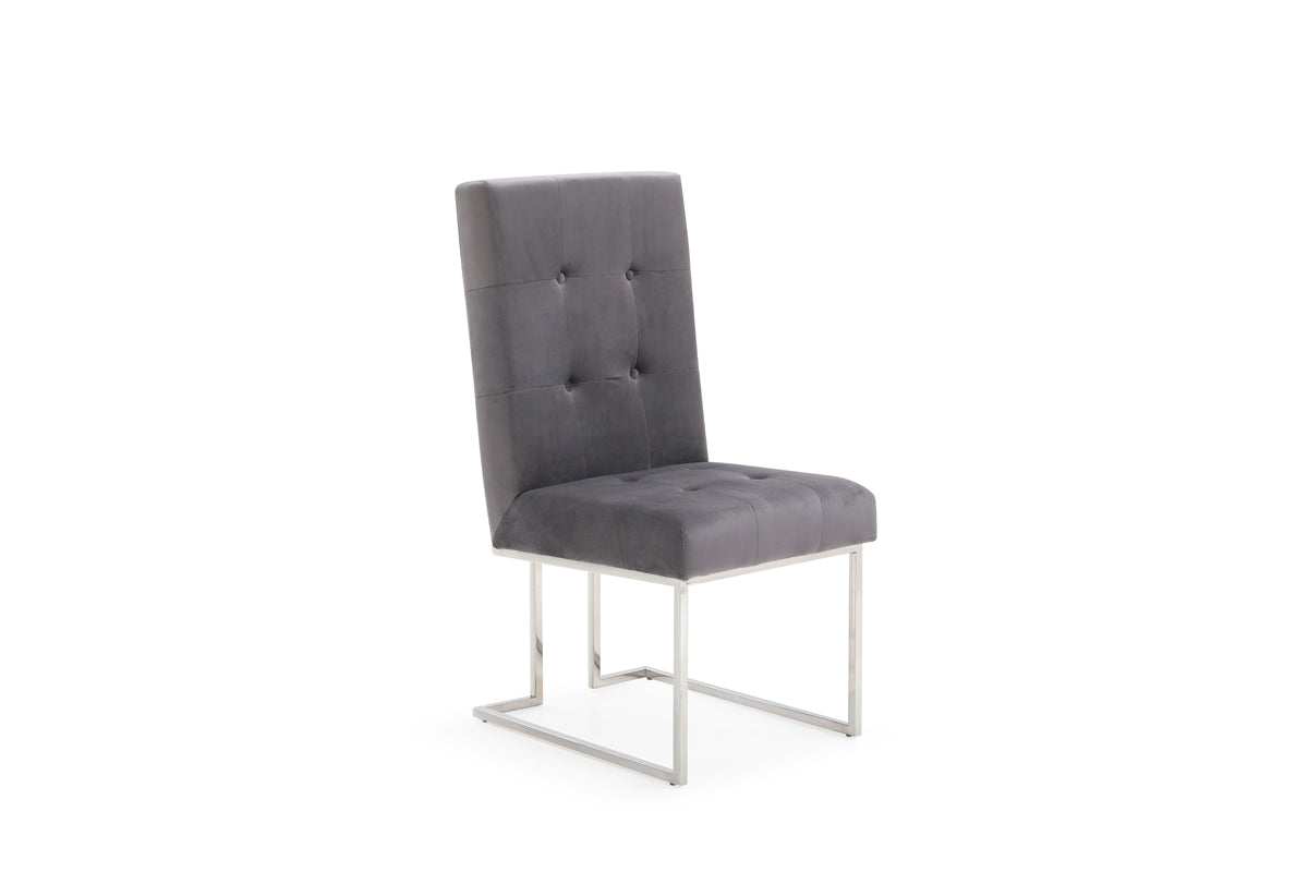 VIG Furniture Modrest Legend Grey Fabric Dining Chair Set of 2