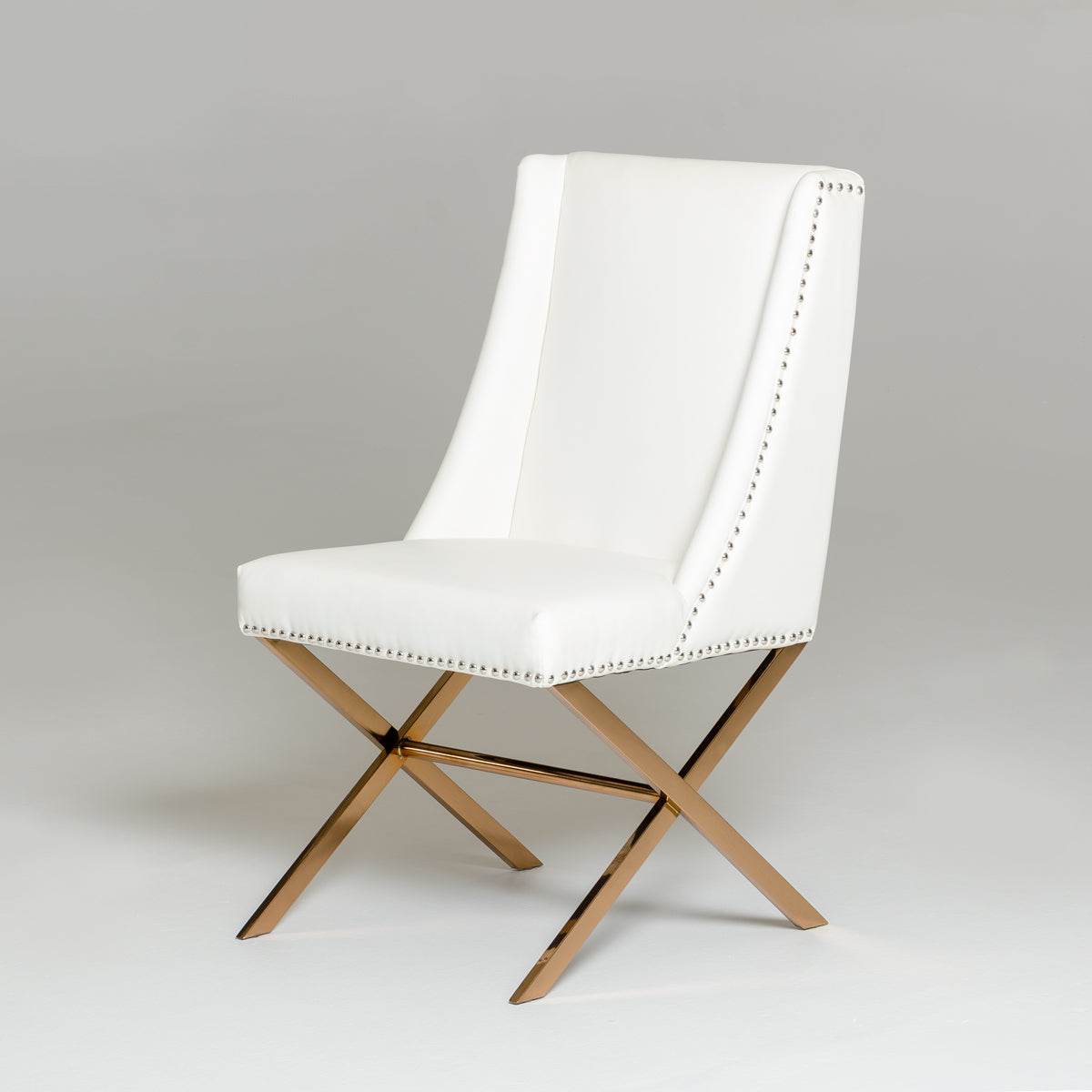 VIG Furniture Modrest Alexia White Rosegold Dining Chair